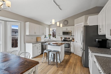 Kitchen with stainless steel applicances