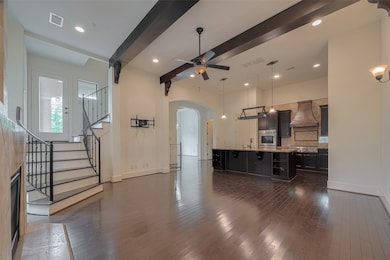 Open concept connects the family area to the Kitch