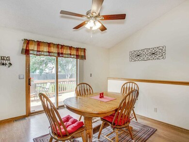 Dining area with slider to deck & back yard