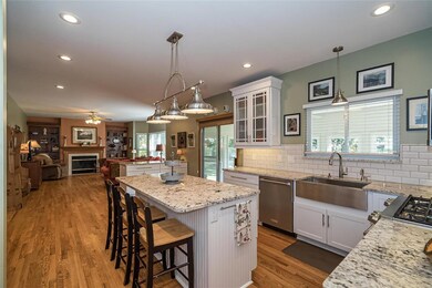 Remodeled kitchen and open floor plan.  Wood floor