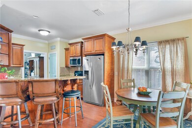 View from living room to kitchen
