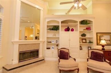 Attractive built-in entertainment center is a foca