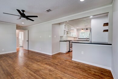 Living room with plenty of natural light and open