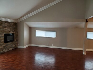 living room & fire place