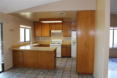 Kitchen as seen from the family room, with the din