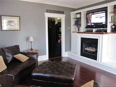Family room with Gas fireplace and built-ins.