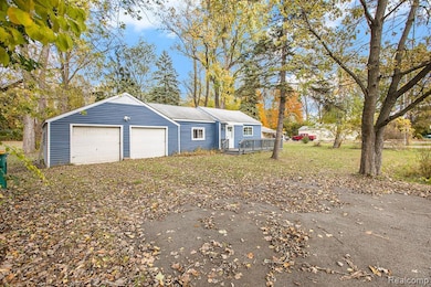 Garage with driveway