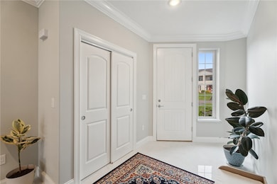 The bright entry with large coat closet.