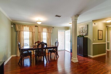 These BEAUTIFUL hardwood floors add character and style to the combo living and dining rooms.