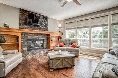 Cozy stone fireplace!