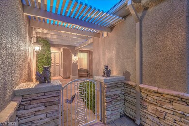 Gated Courtyard Entry with Pergola Cover, and Secu