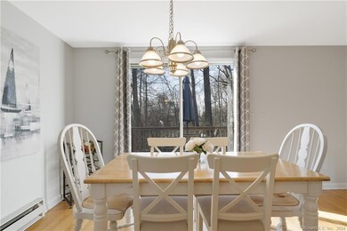 The Dining Room with access to the deck via a sliding glass door.