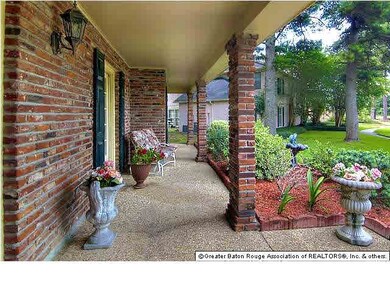 Front porch with French doors and double front doo