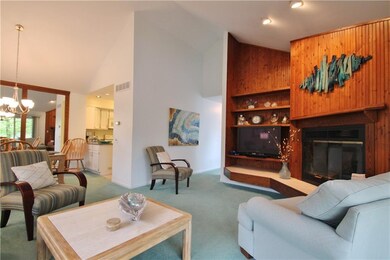 The living room flows nicely into the dining area 
