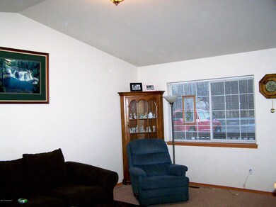 Vaulted ceiling in living room