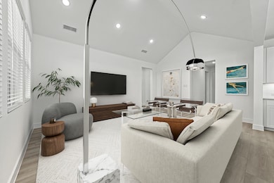 Vaulted ceiling in great room