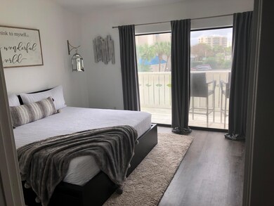 Master bedroom with balcony