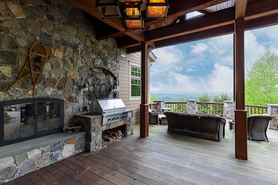 Porch with Fireplace and Built in Barbecue