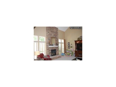 2 story great room w/ stone fireplace