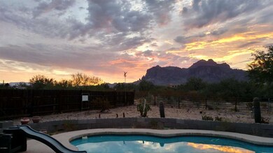 Backyard at sunset