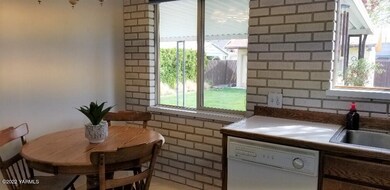 Kitchen into dining area
