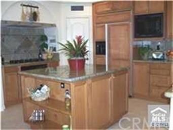 granite counters and built-in refrigerator