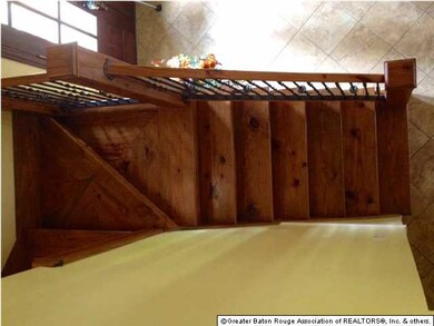 Overhead view of staircase showing intricate patte
