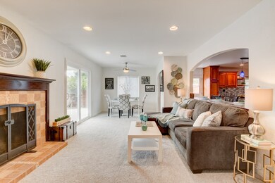 Recessed lighting and new carpet give this home a 