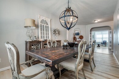 Dining space featuring light wood-style flooring, 