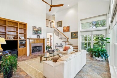 Soaring ceiling in the living/great room