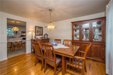 This opposite angle view of the dining room shows 