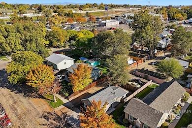 Aerial perspective of suburban area