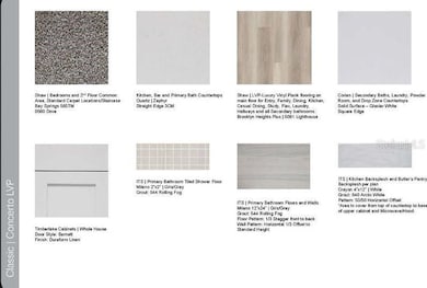 Design selections ~ Home is under construction, selections are subject to change