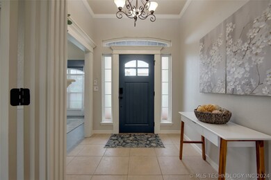 Large front entry with high ceilings.