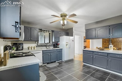 Remodeled  kitchen with tile floors
