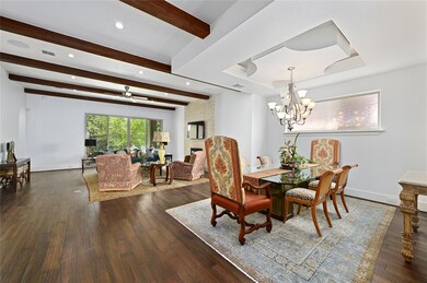 Dining space featuring dark wood finished floors,