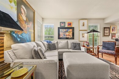 Living room with wood finished floors