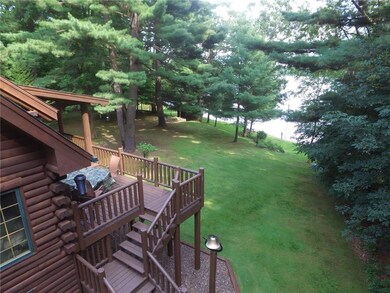 A great view from the cabin across the level yard