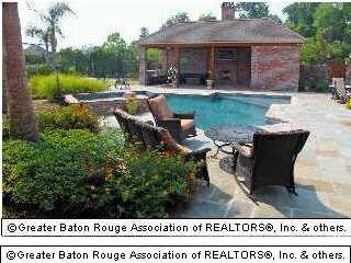 Brick Open Cabana, Fireplace, Pool Table Area, Bar, Overlooking Basketball Court