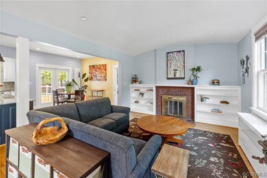 Woodburning fireplace and built-ins