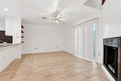 Spacious living area with a floor-to-ceiling door