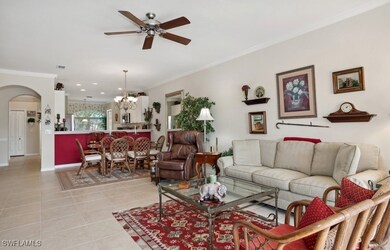Living room featuring light tile patterned floorin