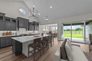 Kitchen with vaulted ceiling