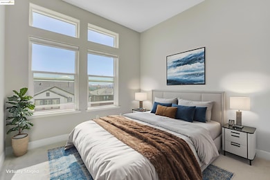 Carpeted bedroom with baseboards