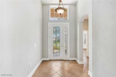 Decorative glass front door.