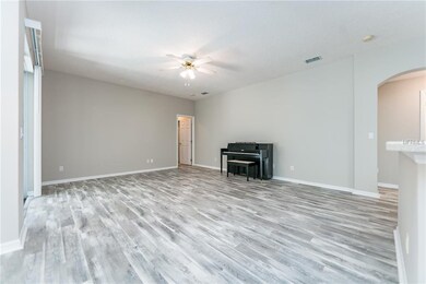 Casual family room right off the kitchen