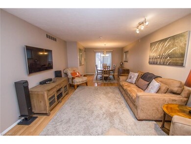 The large living room is painted in today's colors
