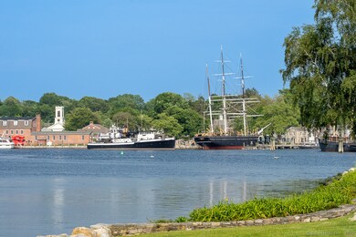 Panoramic views of the Mystic River from upper porch area.