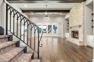 The custon metal railing accents the stairway