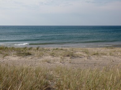 Lake MI beach in front of condo